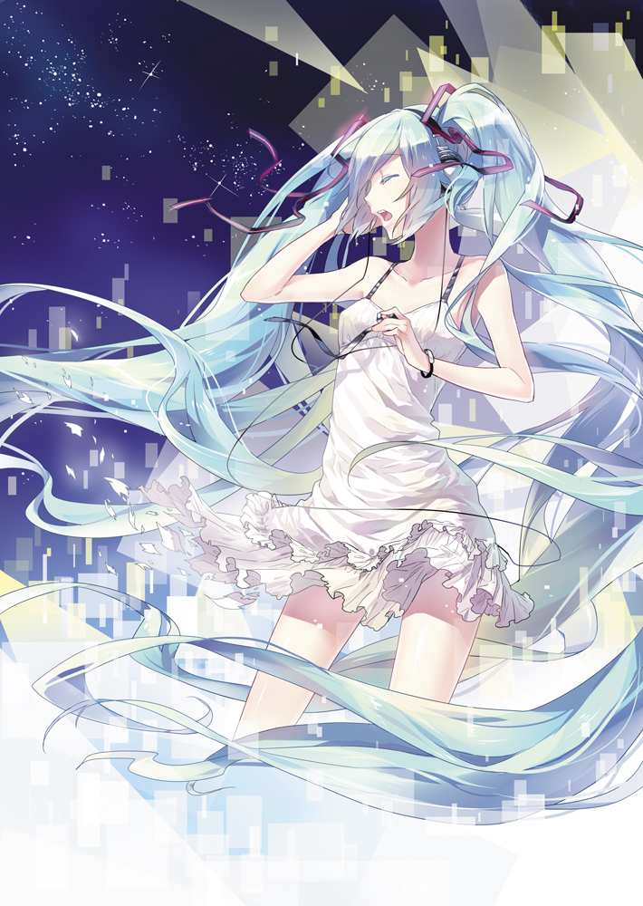 hatsune miku (vocaloid and 1 more) drawn by rella