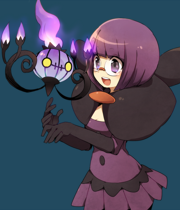 chandelure and shauntal (pokemon and 1 more) drawn by fujisaki_(hjsk)