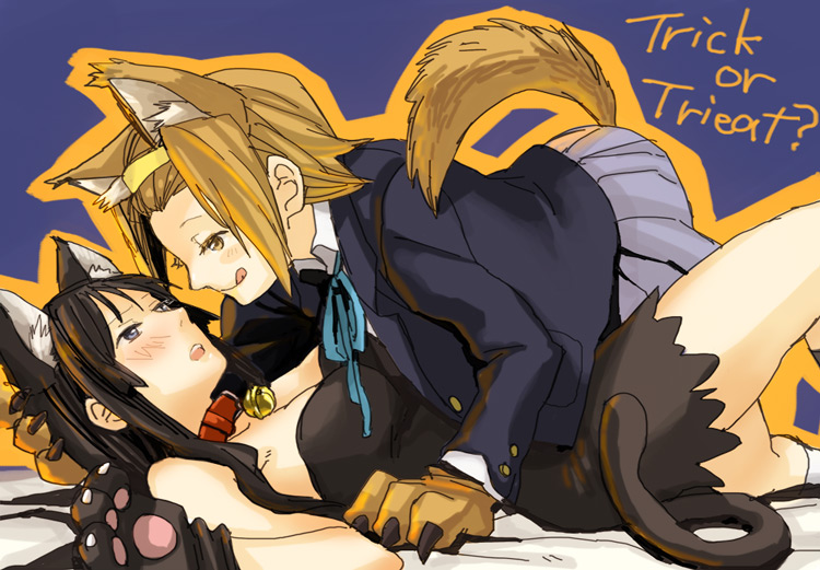 akiyama mio and tainaka ritsu (k-on!) drawn by fukutarou_(enji127)