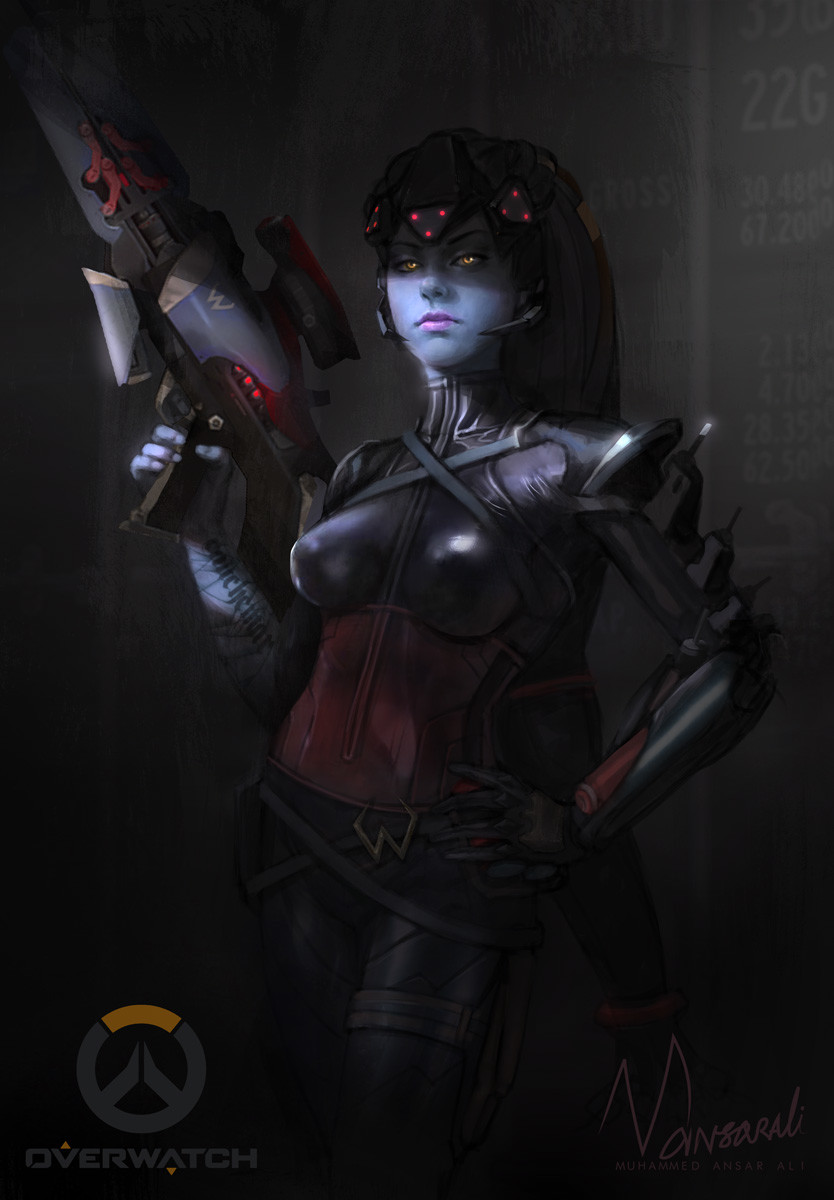 widowmaker and noire widowmaker (overwatch and 1 more) drawn by muhammed_ansar_ali