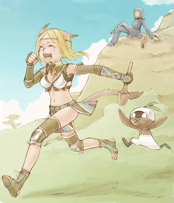 adventurer and mandragora (final fantasy and 1 more) drawn by takatsuki_kahiro