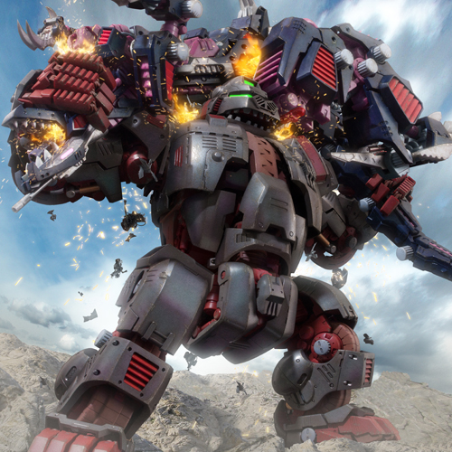 genosaurer and iron kong (zoids and 1 more) drawn by robographer