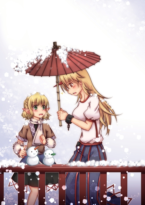 mizuhashi parsee and hoshiguma yuugi (touhou) drawn by amagumo