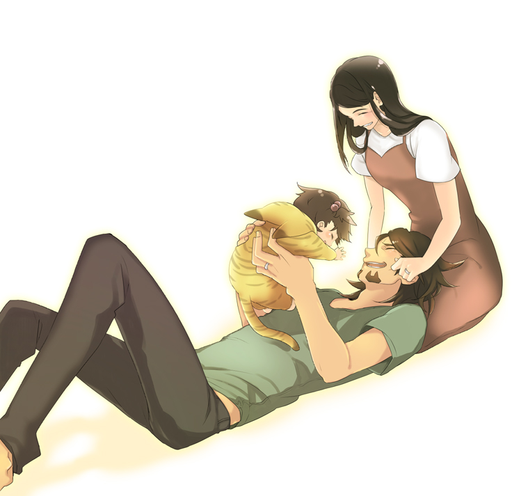 kaburagi t. kotetsu, kaburagi kaede, and kaburagi tomoe (tiger & bunny) drawn by maco_latte