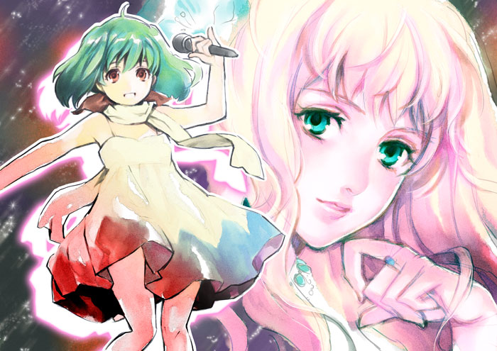 sheryl nome and ranka lee (macross and 1 more) drawn by fujikawa_akira