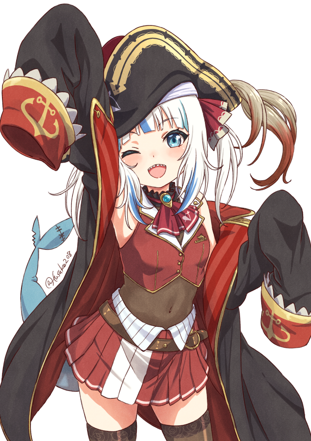 houshou marine and gawr gura (hololive and 1 more) drawn by fuusuke_(fusuke208)