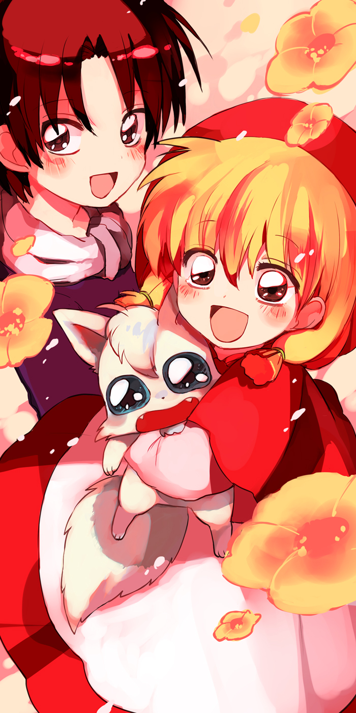 chacha, riiya, and shiine (akazukin chacha) drawn by maruino