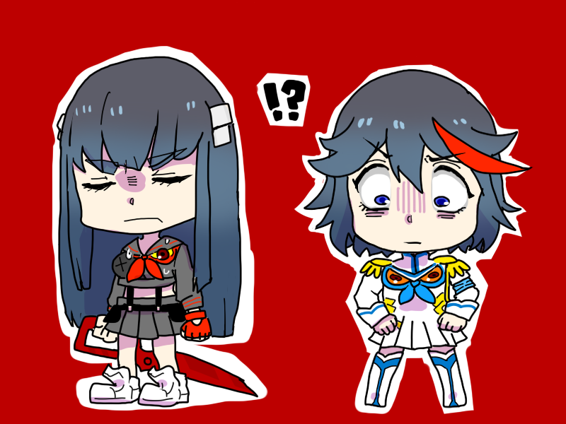 matoi ryuuko, senketsu, kiryuuin satsuki, and junketsu (kill la kill) drawn by uri_(uryu002)