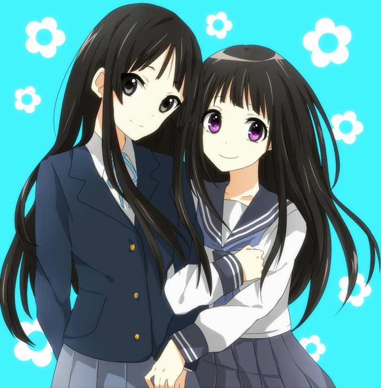 akiyama mio and chitanda eru (k-on! and 2 more) drawn by riko_(maki-y318)