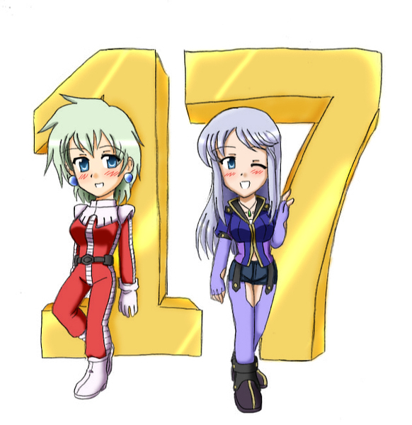 aina saharin, inoue kikuko, and eterna freil (gundam and 3 more)