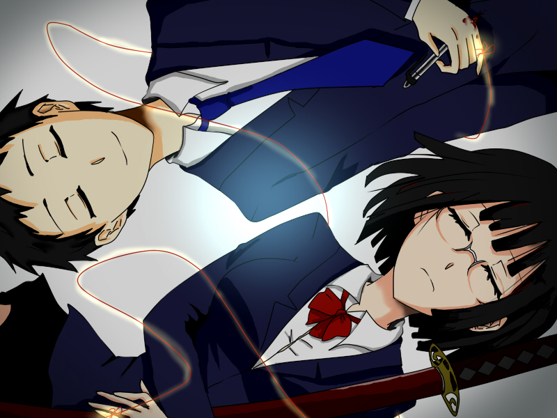 sonohara anri and ryuugamine mikado (durarara!!) drawn by mah_haru