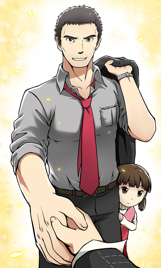 narukami yu, doujima nanako, and doujima ryoutarou (persona and 1 more) drawn by c_(neta)