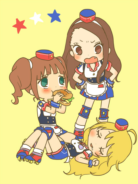 hoshii miki, minase iori, and takatsuki yayoi (idolmaster) drawn by moji_(ooyr)