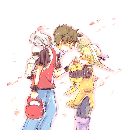 pikachu, red, yellow, and chuchu (pokemon and 1 more) drawn by yuko_(pixiv271621)