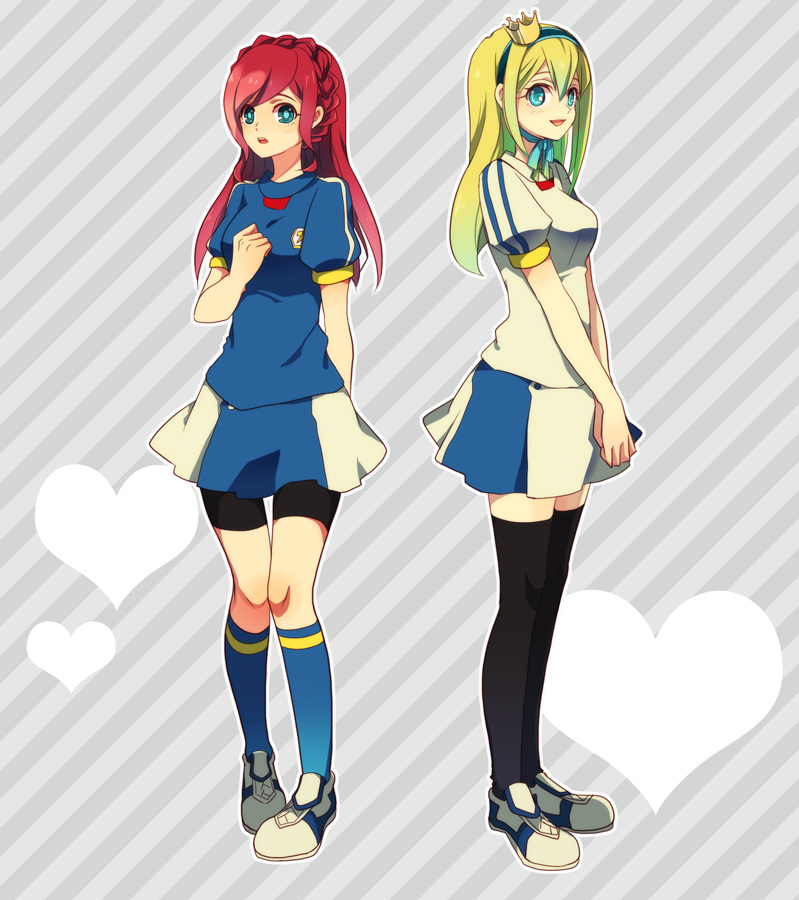 nakame shiori and otomeno supika (inazuma eleven) drawn by mayo.