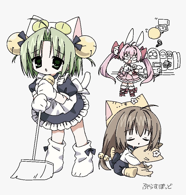 usada hikaru, dejiko, puchiko, gema, and hokke mirin (di gi charat) drawn by pluspod