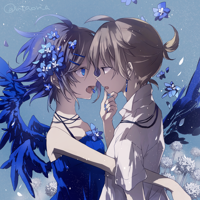 kagamine rin and kagamine len (vocaloid) drawn by utaori