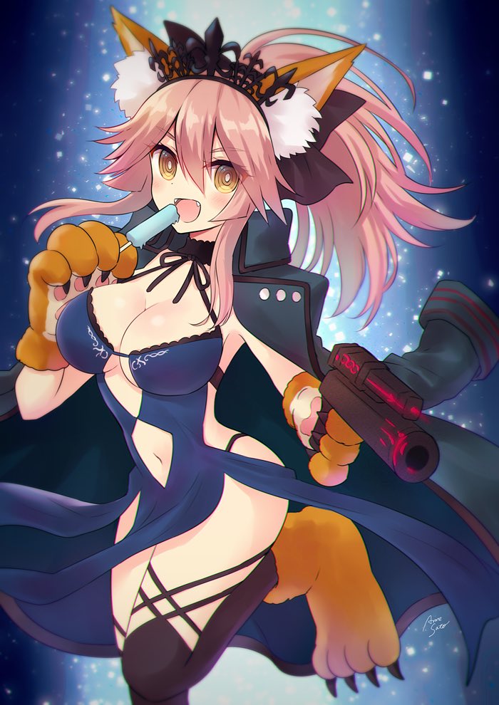 artoria pendragon, tamamo, saber alter, and tamamo cat (fate and 1 more) drawn by sato_ame