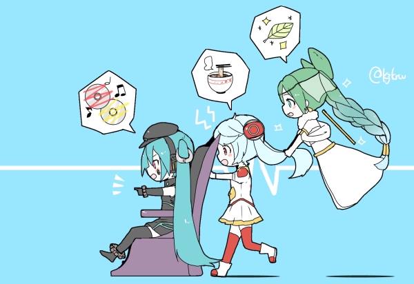 hatsune miku (vocaloid and 1 more) drawn by lady-ichiko
