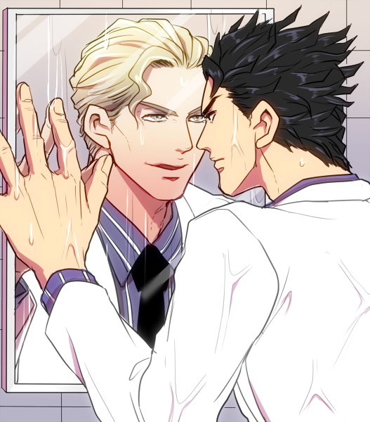 kira yoshikage and kawajiri kosaku (jojo no kimyou na bouken and 1 more) drawn by u_(lastcrime)