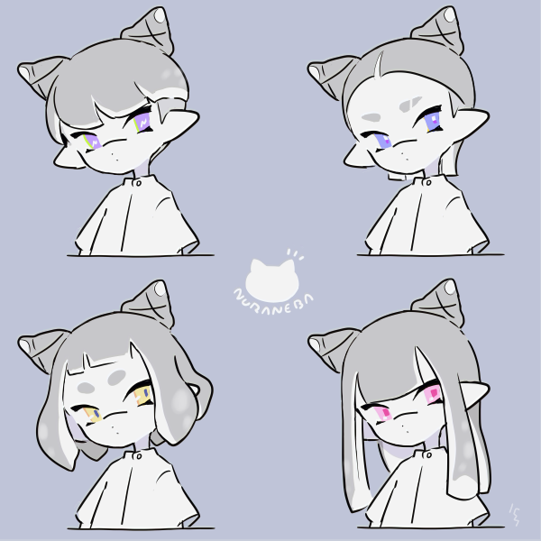 inkling player character and inkling girl (splatoon and 1 more) drawn by imaikuy0