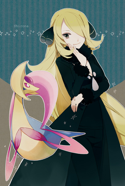 cynthia and cresselia (pokemon and 1 more) drawn by hou_(ppo)