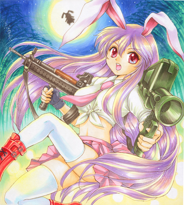 reisen udongein inaba and inaba tewi (touhou) drawn by pemoko