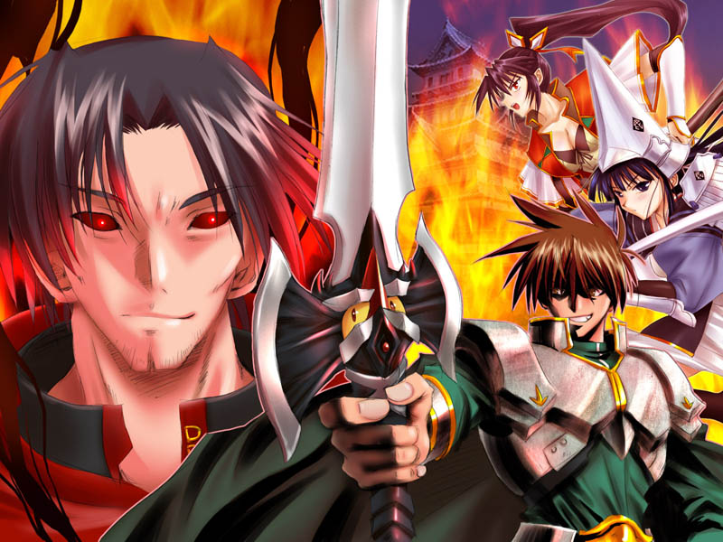 rance, uesugi kenshin, chaos, yamamoto isoroku, and oda nobunaga (rance and 1 more) drawn by pin.x