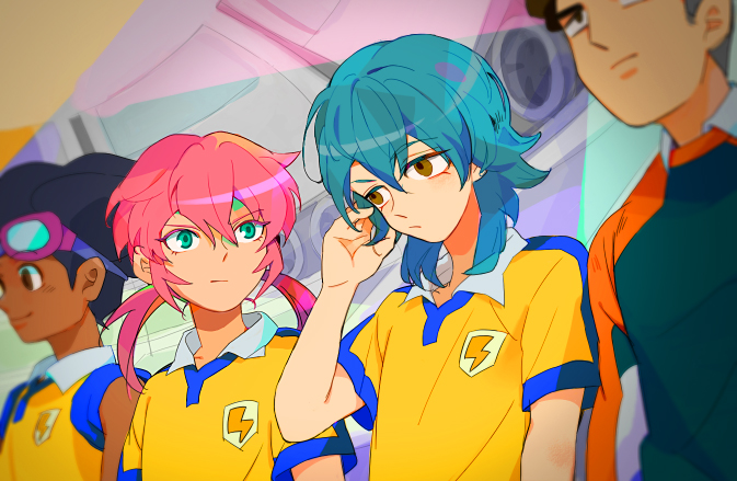 kirino ranmaru, kariya masaki, hamano kaiji, and sangoku taichi (inazuma eleven and 1 more) drawn by tn_(gtun)
