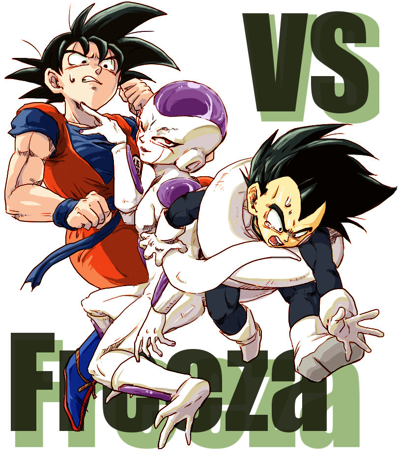 son goku, vegeta, frieza, and final form frieza (dragon ball and 1 more) drawn by senka-san