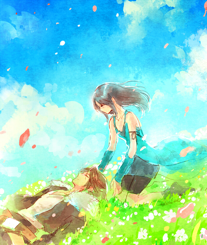 squall leonhart and rinoa heartilly (final fantasy and 1 more) drawn by takanamushi