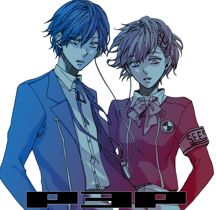 yuuki makoto and shiomi kotone (persona and 2 more) drawn by micchi_(picapica_cat)