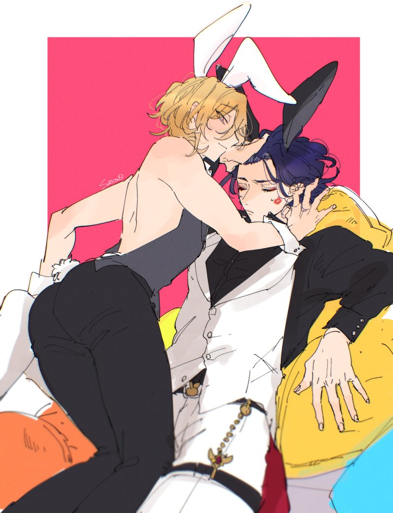 aventurine and dr. ratio (honkai and 1 more) drawn by sora_itoguchi