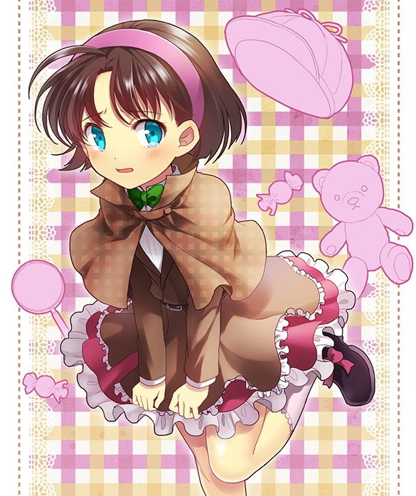 sherlock holmes and yoshida ayumi (meitantei conan and 1 more) drawn by kuma_ym