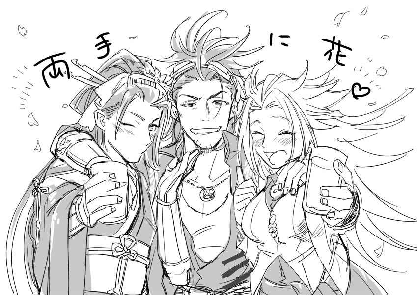 jun'you, jirou tachi, and nihongou (kantai collection and 1 more) drawn by mochiyarou
