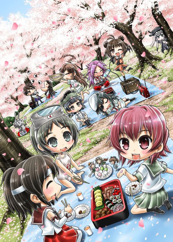kaga, akagi, rensouhou-chan, wo-class aircraft carrier, kiso, and 12 more (kantai collection and 1 more) drawn by tsubakiyama_parry