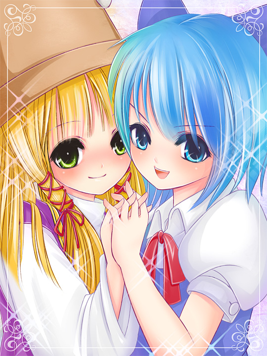 cirno and moriya suwako (touhou) drawn by kubozuka_pikurou