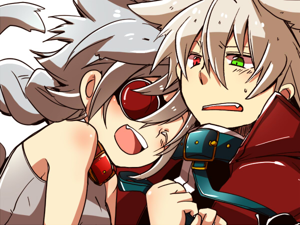 ragna the bloodedge and nu-13 (blazblue) drawn by kuro_yuzu