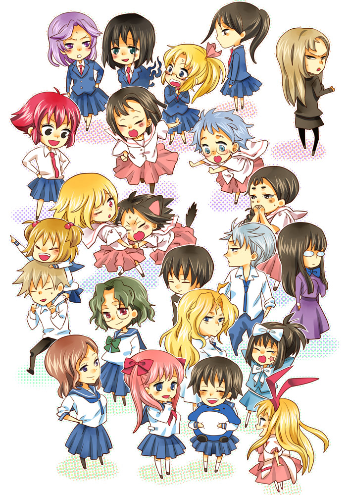 haramura nodoka, miyanaga saki, takei hisa, fukuji mihoko, amae koromo, and 19 more (saki) drawn by inoo