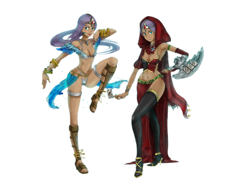 manya and minea (final fantasy and 5 more) drawn by manmaru-sue