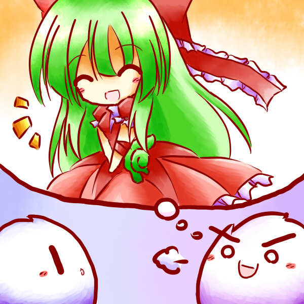 kagiyama hina and kedama (touhou) drawn by tilde_(ice_cube)