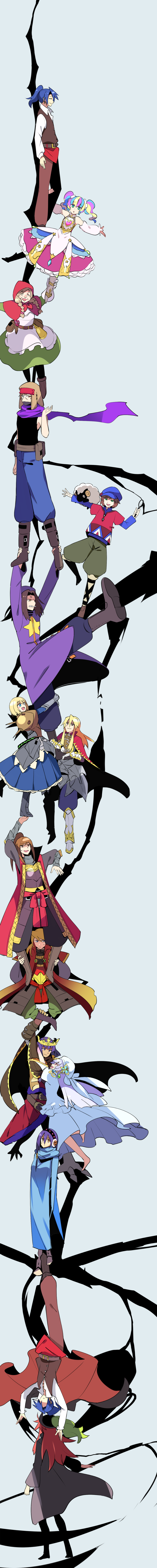 sovereign, zodiac, phalanx, shinobi, shogun, and 16 more (sekaiju no meikyuu and 3 more) drawn by kinotakechoco