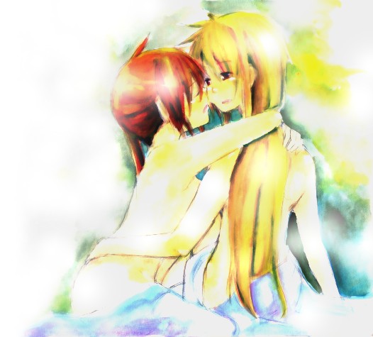 fate testarossa and takamachi nanoha (lyrical nanoha and 1 more) drawn by sorato_(astllatte)