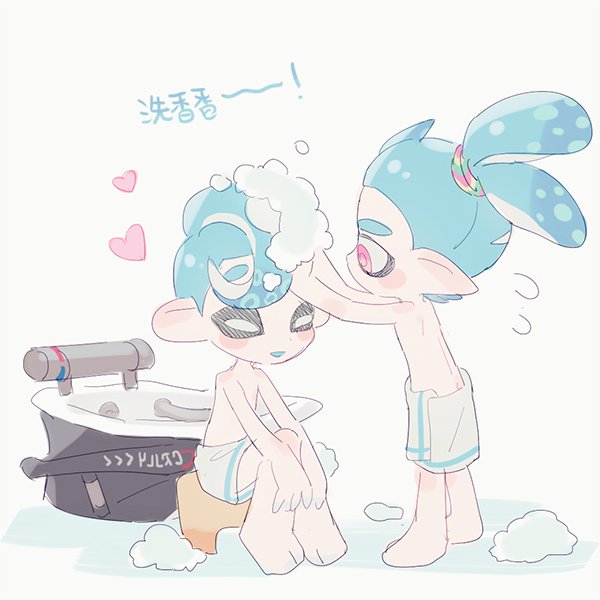 inkling player character, octoling player character, inkling boy, and octoling boy (splatoon and 1 more) drawn by noii