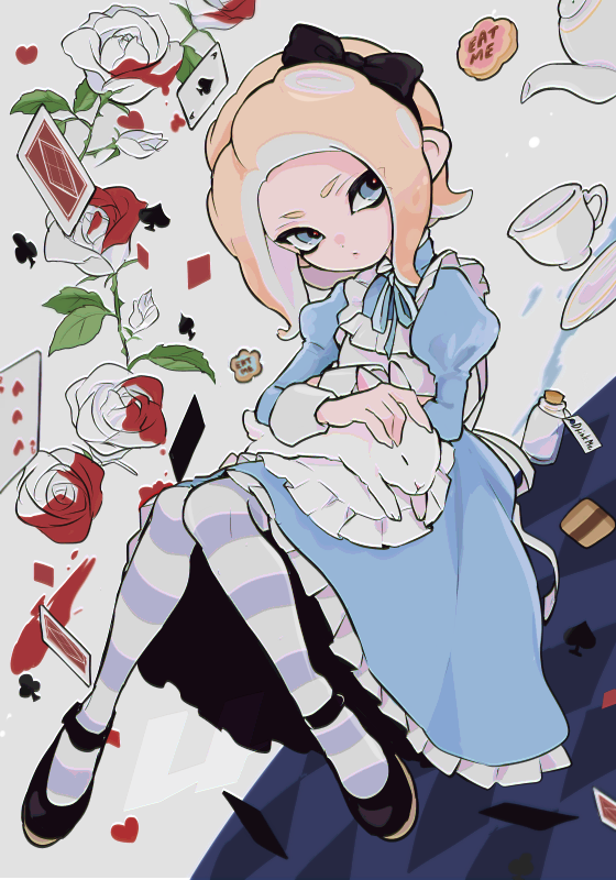 octoling player character, octoling girl, and alice (splatoon and 1 more) drawn by imaikuy0