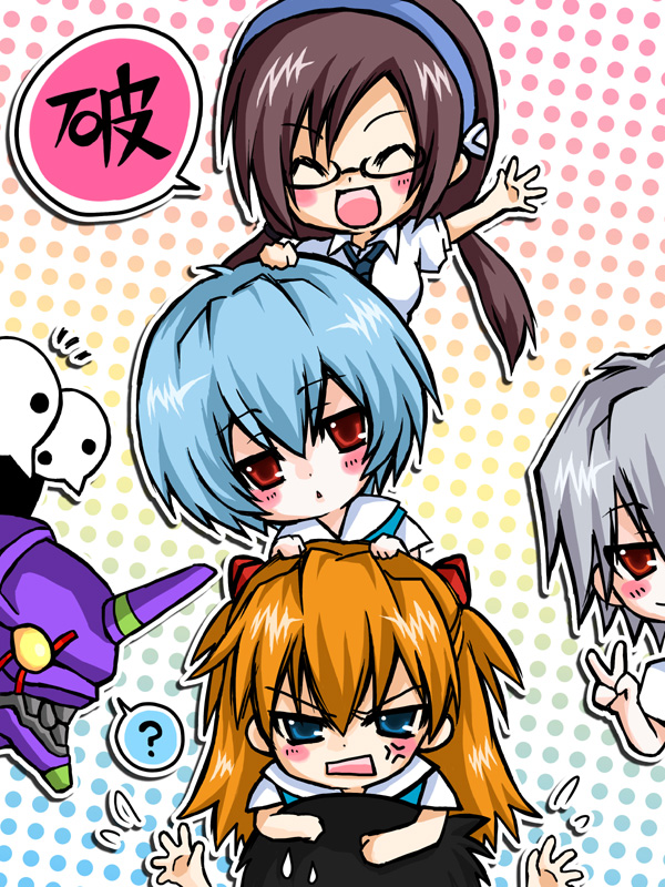 souryuu asuka langley, ayanami rei, ikari shinji, nagisa kaworu, makinami mari illustrious, and 2 more (neon genesis evangelion and 2 more) drawn by kaminari_on_maru