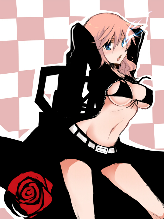 black rock shooter and lightning farron (final fantasy and 3 more) drawn by oshiruko_(tsume)