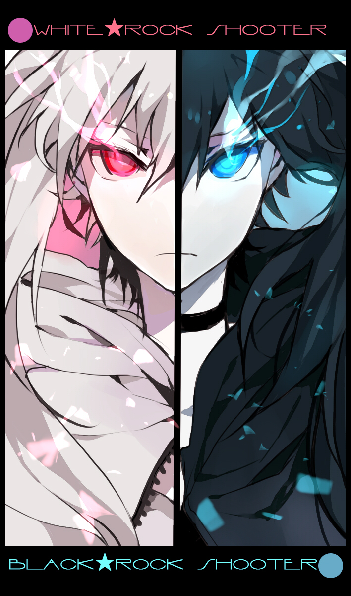black rock shooter and white rock shooter (black rock shooter) drawn by wavesheep