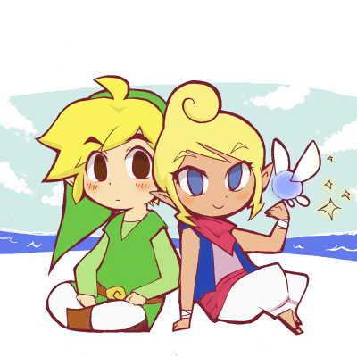 link, toon link, and tetra (the legend of zelda and 1 more) drawn by porokku