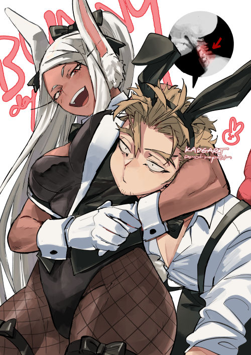 mirko and hawks (boku no hero academia) drawn by kadeart